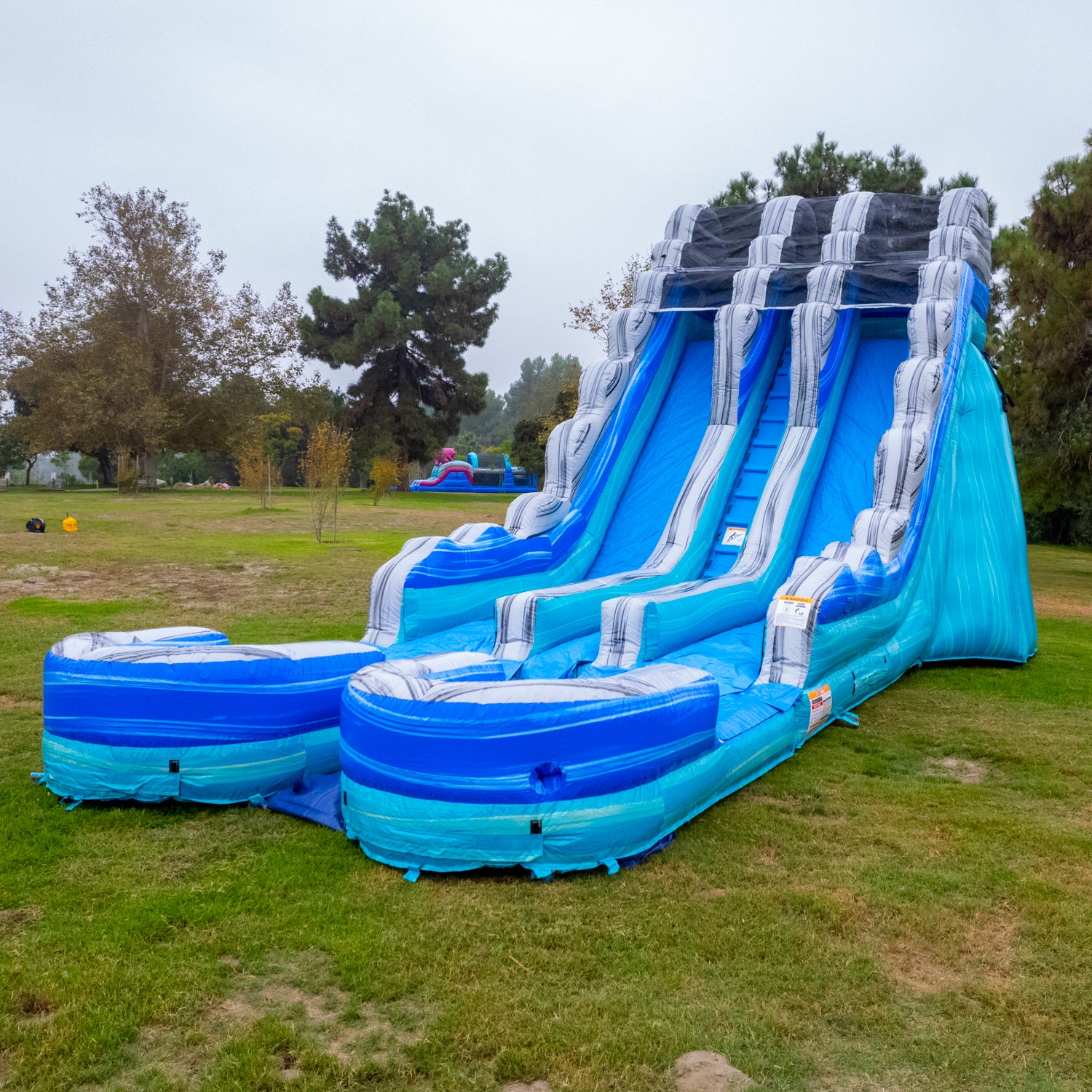 OCEAN BLUE 19 FT DUAL LANE DOUBLE POOL SLIDE